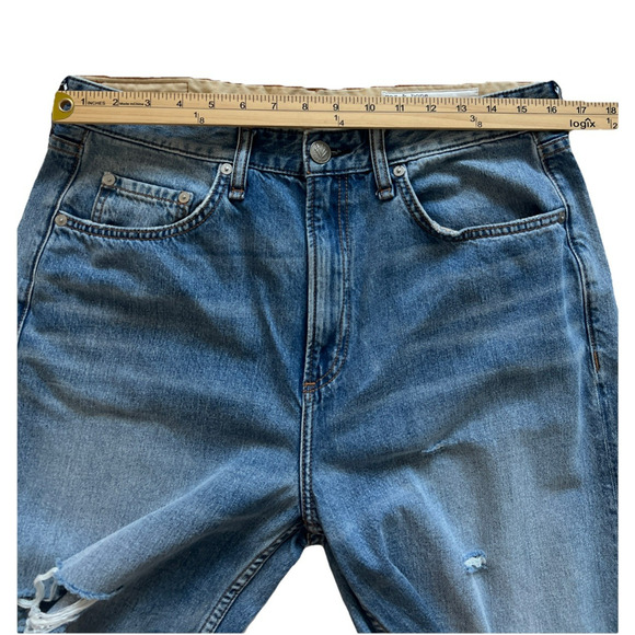 Rag & Bone Logan Wide Leg Jeans Womens 30 Distressed 100% Cotton Casual Edgy - Picture 7 of 12